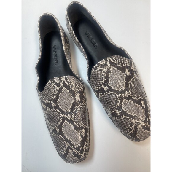 Vince Paz Snake Print Leather Slip On Flat Sz 6 - Picture 3 of 8